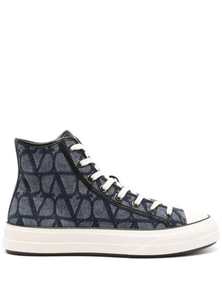 Valentino Garavani высокие кеды с логотипом VLogo Signature, синий