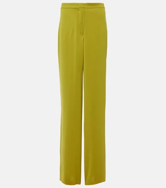 Прямые брюки с завышенной талией и декором Medusa Max Mara, зеленый