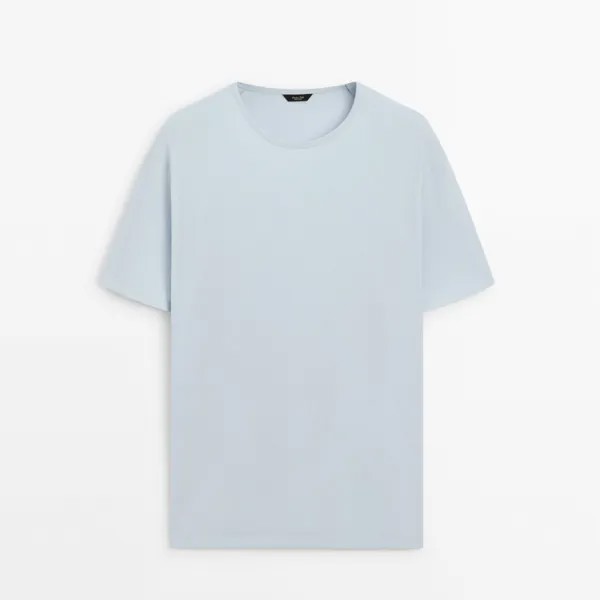 Футболка Massimo Dutti Short Sleeve Cotton, голубой