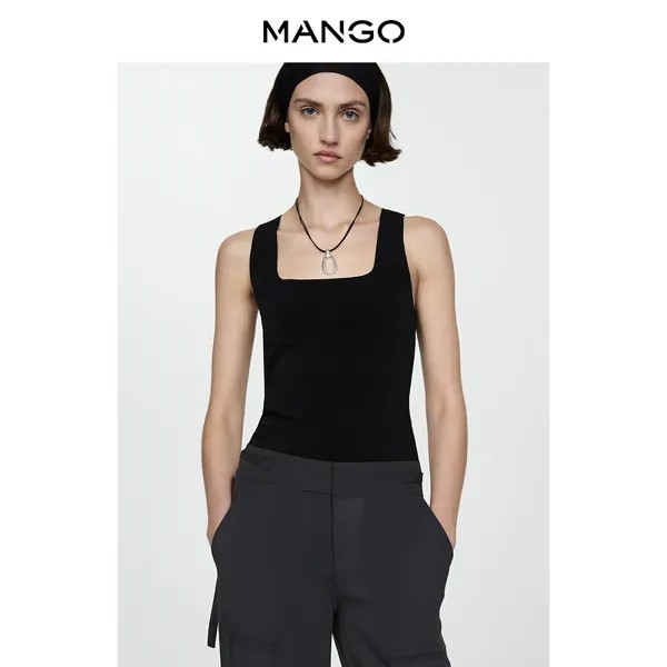 Кофточка женская Mango с квадратным вырезом, черный