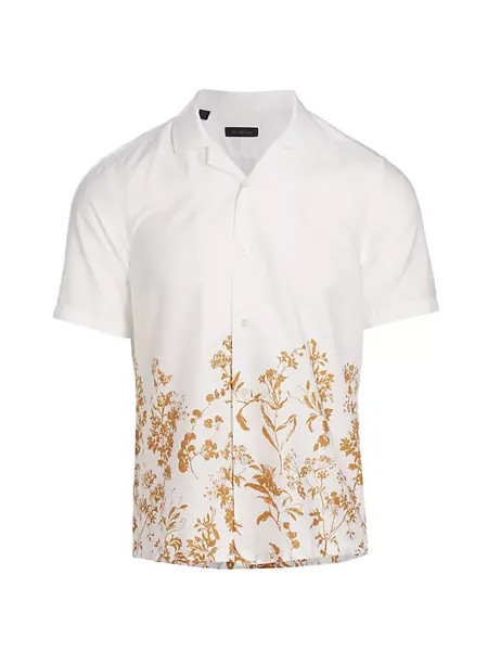 КОЛЛЕКЦИЯ Хлопковая походная рубашка с ботаническим рисунком Saks Fifth Avenue, цвет bistre