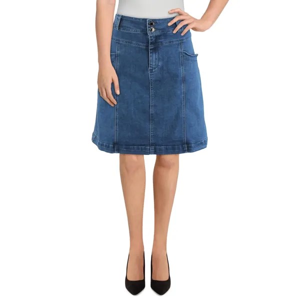 Плюс женская мини-джинсовая юбка из джинсовой ткани City Chic, цвет Mid Denim