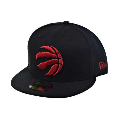 Мужская приталенная кепка New Era Toronto Raptors Basic 59Fifty черно-красная