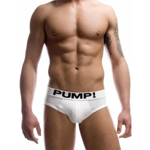 Трусы брифы PUMP!, средняя посадка, корректирующий эффект, плоские швы, быстросохнущая, размер L, белый