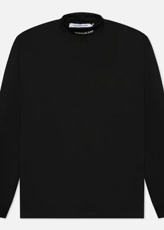 Мужской лонгслив Calvin Klein Jeans Micro Branding High Neck, цвет чёрный, размер XL
