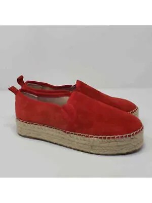 SAM EDELMAN Женские красные кожаные эспадрильи без шнуровки на платформе с носком Carrin, 9 м
