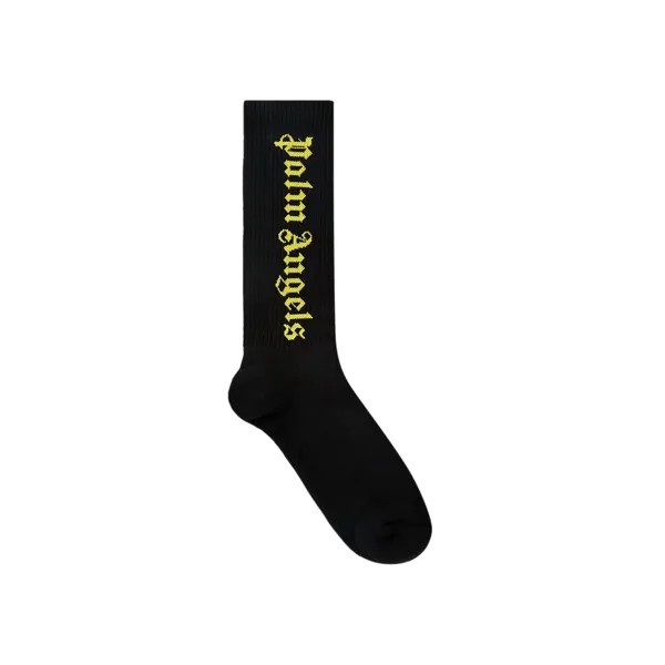 Классические носки с логотипом Palm Angels, цвет: черный/золотой