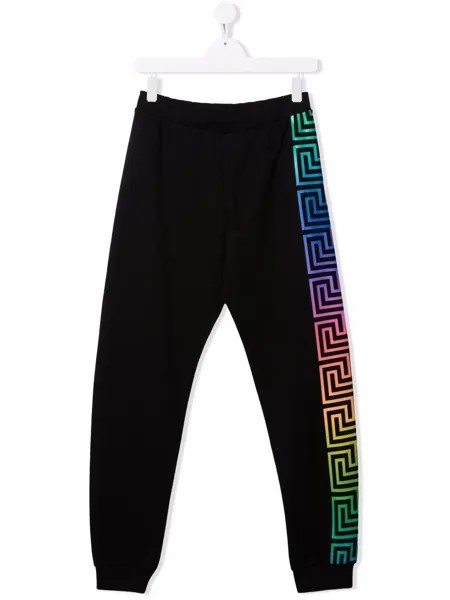 Versace Kids спортивные брюки с узором Greca