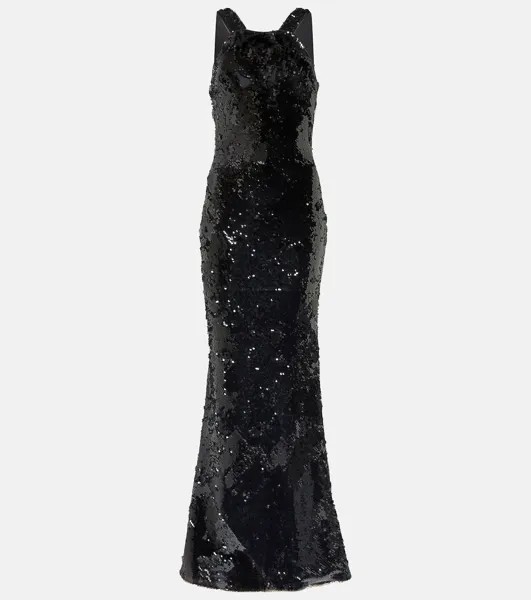Платье с блестками Roland Mouret, черный
