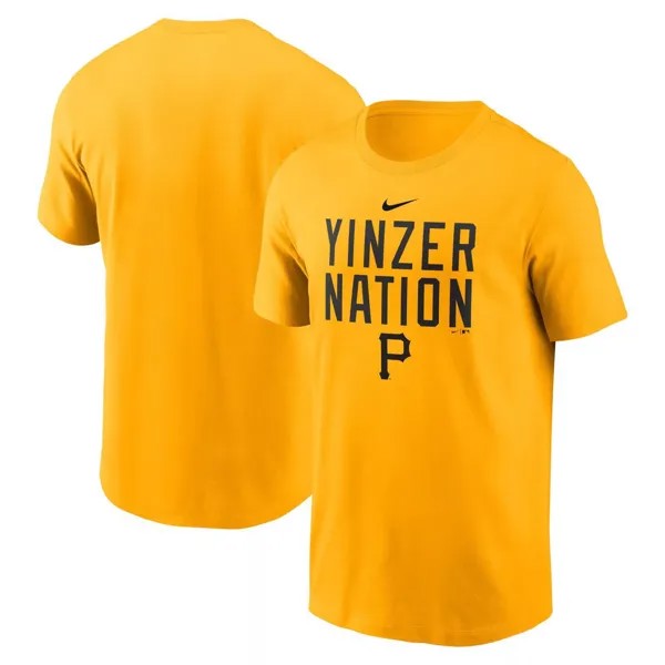 Мужская золотая футболка местной команды Pittsburgh Pirates Yinzer Nation Nike