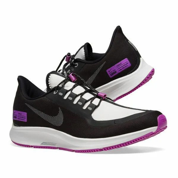 Мужские кроссовки Nike Air Zoom Pegasus 35 Shield черные, фиолетовые, серебристые, белые BQ9779-001, размер 7,5