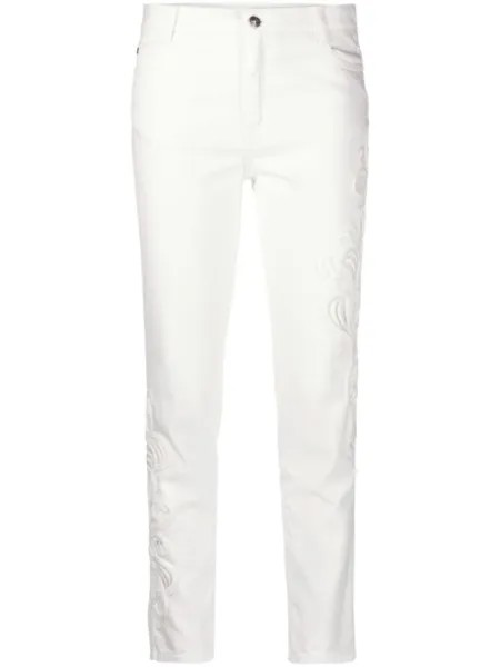 Ermanno Scervino джинсы бойфренды со вставками в технике кроше, белый