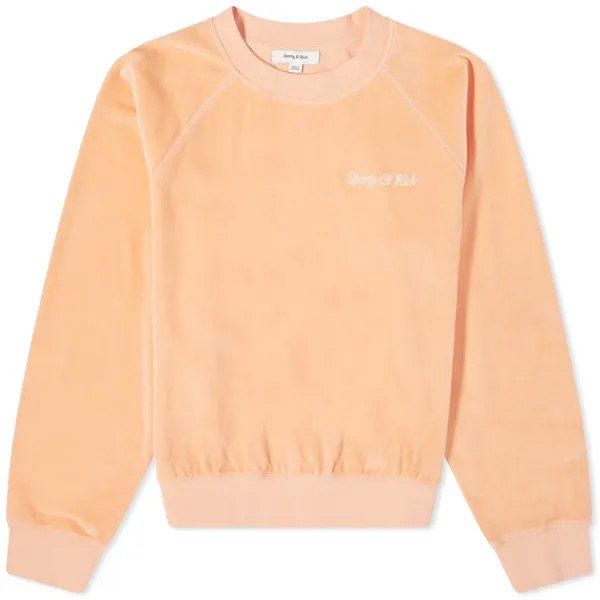 Свитшот Sporty & Rich Italic Logo Raglan, персиковый