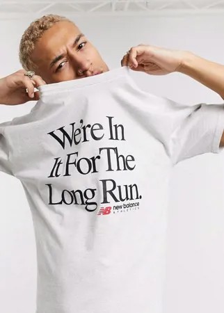 Серая футболка New Balance Long Run-Серый