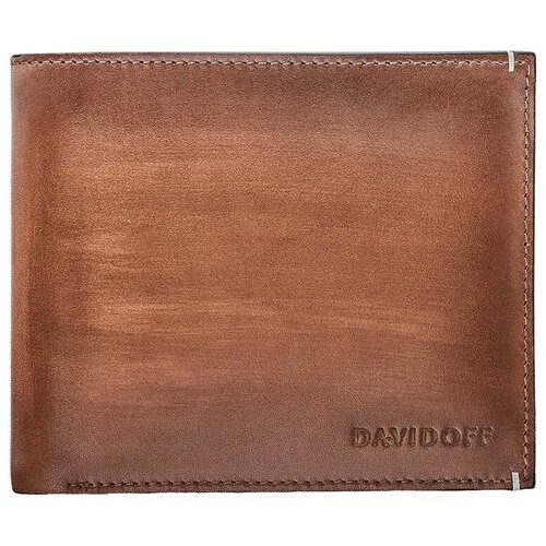 Бумажник Davidoff, фактура гладкая, коричневый