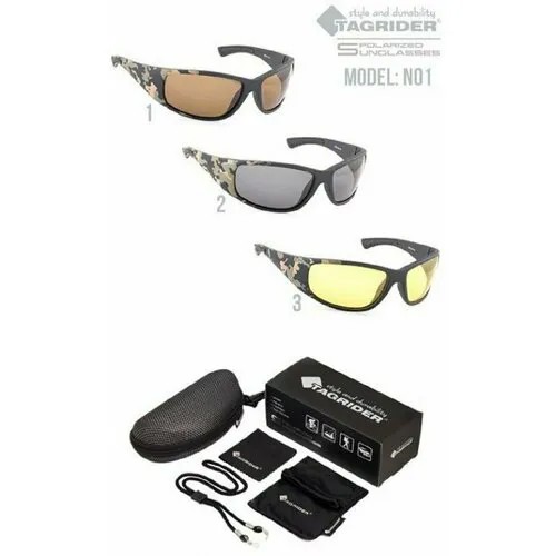 Солнцезащитные очки TAGRIDER, оправа: пластик, спортивные, поляризационные, для мужчин