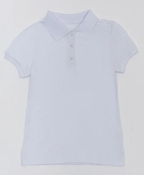 Белое поло с коротким рукавом Button Blue