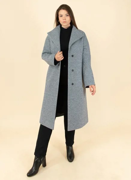 Пальто женское Каляев 1659602 синее 52 RU