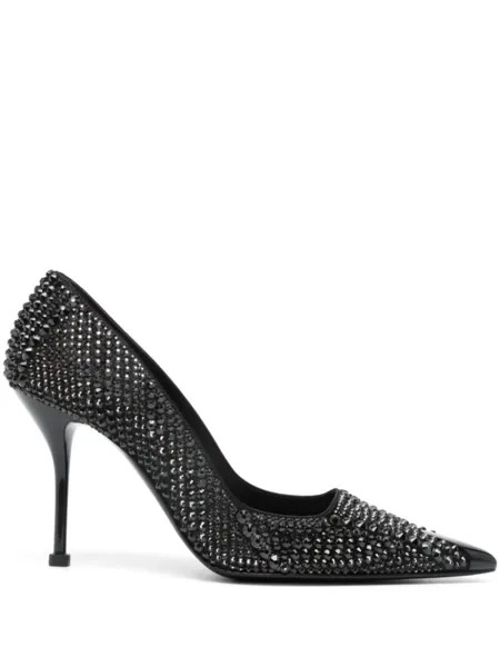 Alexander McQueen туфли Punk 90 со стразами, черный