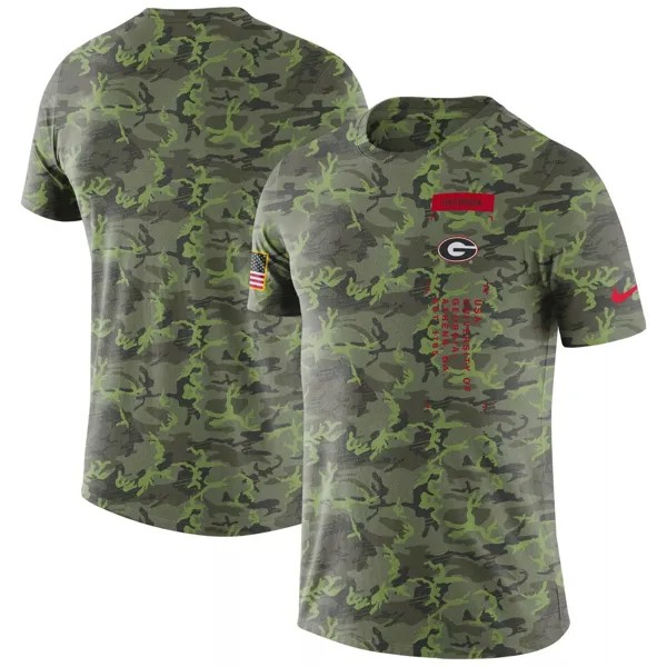 Мужская камуфляжная футболка в стиле милитари Georgia Bulldogs Nike