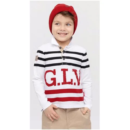 Белое поло с длинным рукавом Gulliver 98*52*48