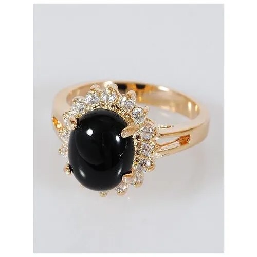 Кольцо помолвочное Lotus Jewelry, оникс, размер 20, черный