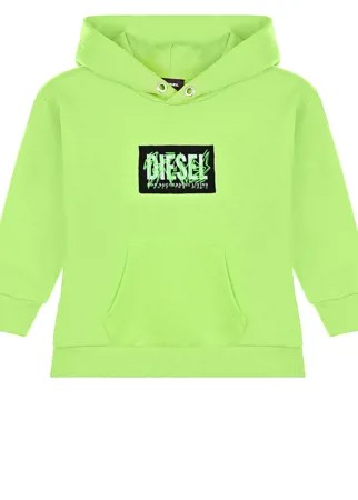 Толстовка-худи салатового цвета Diesel