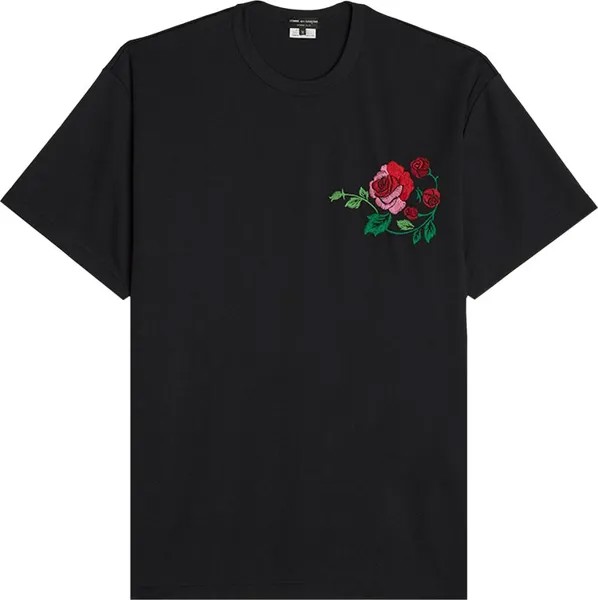 Футболка Comme des Garçons Homme Plus Jersey Embroidery Pattern B T-Shirt 'Black', черный