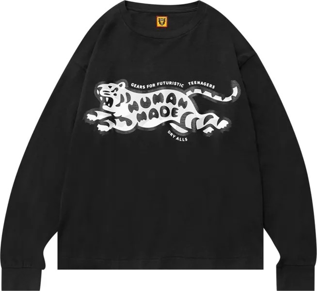 Футболка Human Made Tiger Long-Sleeve T-Shirt 'Black', черный