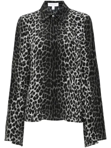 Michael Kors Collection шелковая рубашка с леопардовым принтом, серый