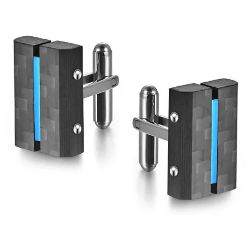 Запонки из стали и карбона Infinity (blue)