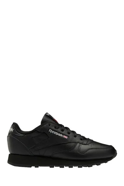 Классические черные кожаные классические спортивные туфли Reebok, черный