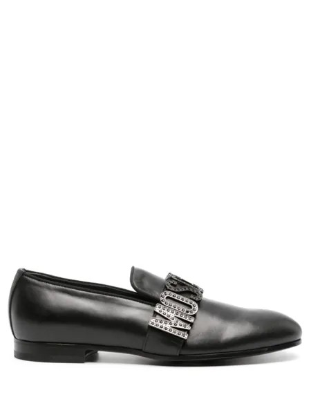 Moschino лоферы с логотипом, черный