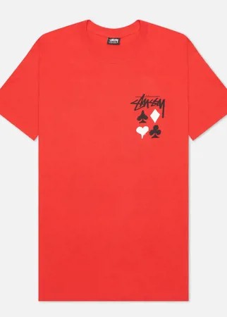 Мужская футболка Stussy Full Deck 2, цвет красный, размер S