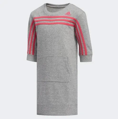 Платье из френча терри Adidas Little Girls (4-6X), серое