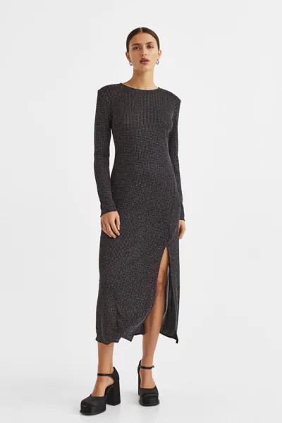 Блестящее платье H&M, черный/блеск