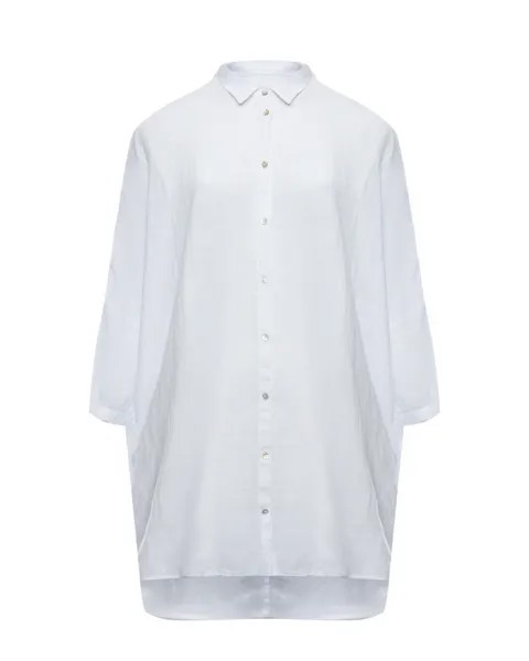Рубашка оверсайз с рукавами 3/4, белая 120% Lino