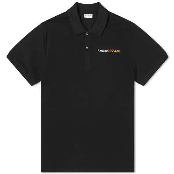 Поло Alexander Mcqueen Embroidered Logo Polo Shirt, черный