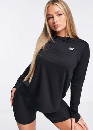 Черный лонгслив New Balance Running Accelerate-Черный цвет