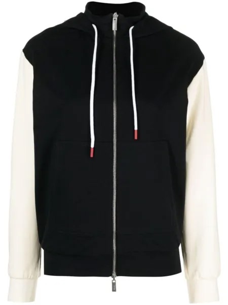 Kiton drawstring stretch-cotton hoodie, черный