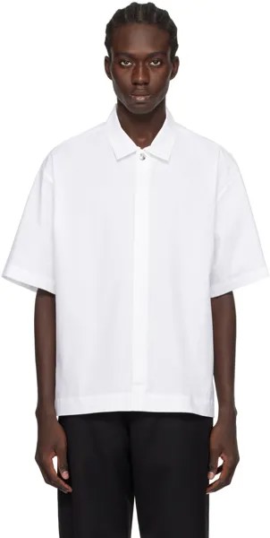 Рубашка Les Classiques 'La chemise manches Courtes' белого цвета Jacquemus