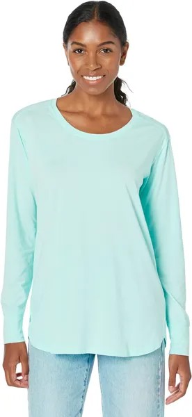 Мягкая футболка с длинными рукавами Petite Beyond L.L.Bean, цвет Nautical Aqua