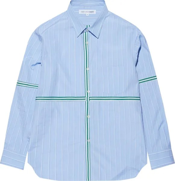 Рубашка Comme des Garçons Yarn Dyed Stripe 'Blue', синий