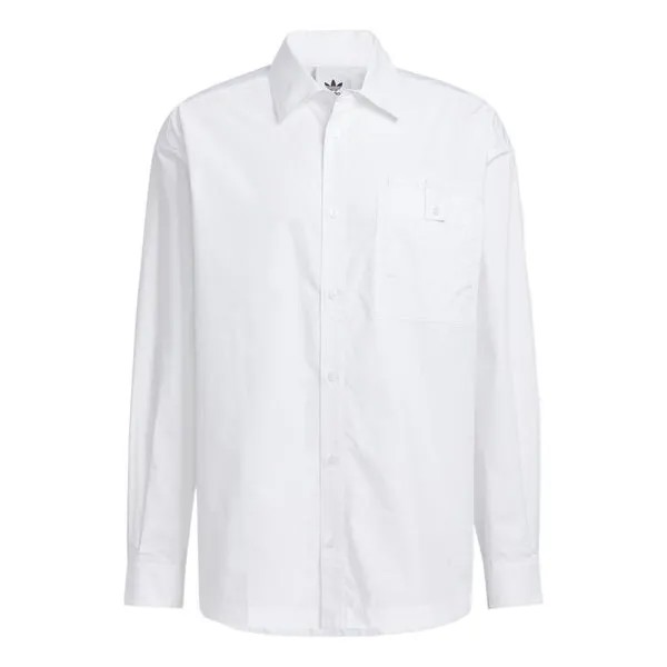 Рубашка adidas originals Solid Color single breasted Long Sleeves Shirt Couple Style White, мультиколор