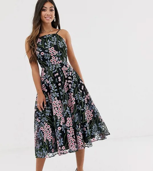 Платье миди с халтером и вышивкой ASOS EDITION Petite-Мульти