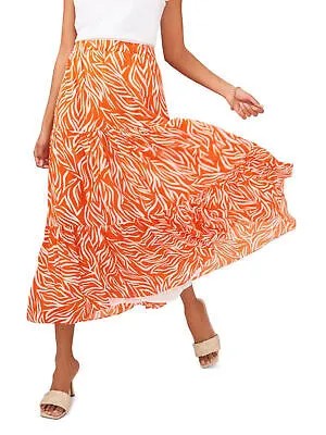 VINCE CAMUTO Женская многоярусная юбка-трапеция без застежек с оранжевой подкладкой на работу для работы L