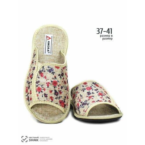 Тапочки AMORA, размер 38, стелька=24,5см
