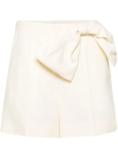 Chloé льняные шорты с бантом, нейтральный цвет