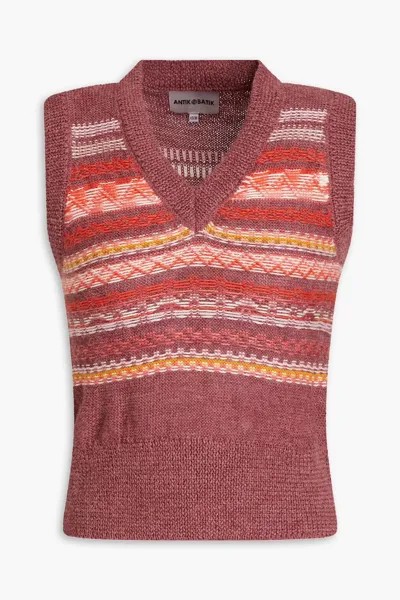 Жилет из альпаки интарсия Antik Batik, фиолетовый