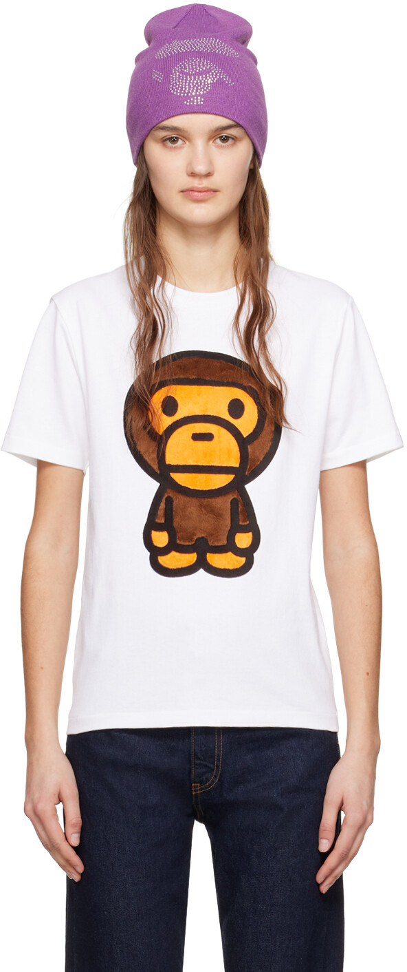 Белая футболка Boa Big Baby Milo Bape